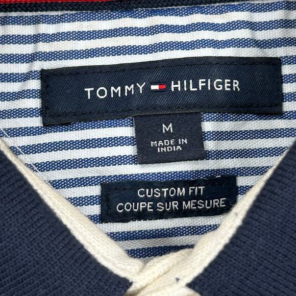Tommy Hilfiger Color Block Polo Shirt Top Size Medium M B4 - Picture 4 of 5
